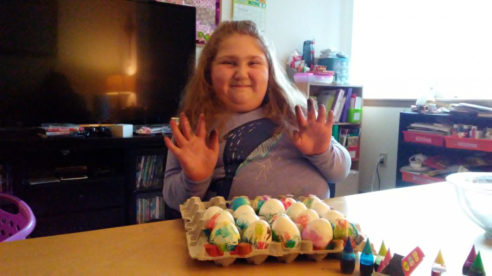 Tie-dye Easter eggs