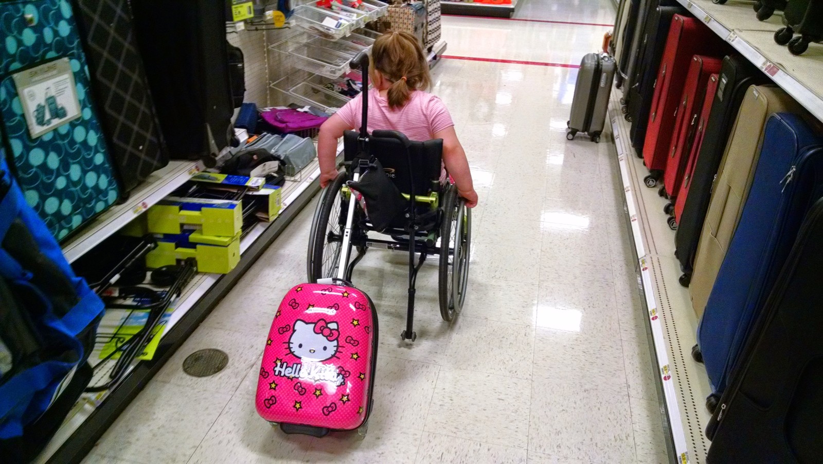 Wheelchair-friendly suitcases