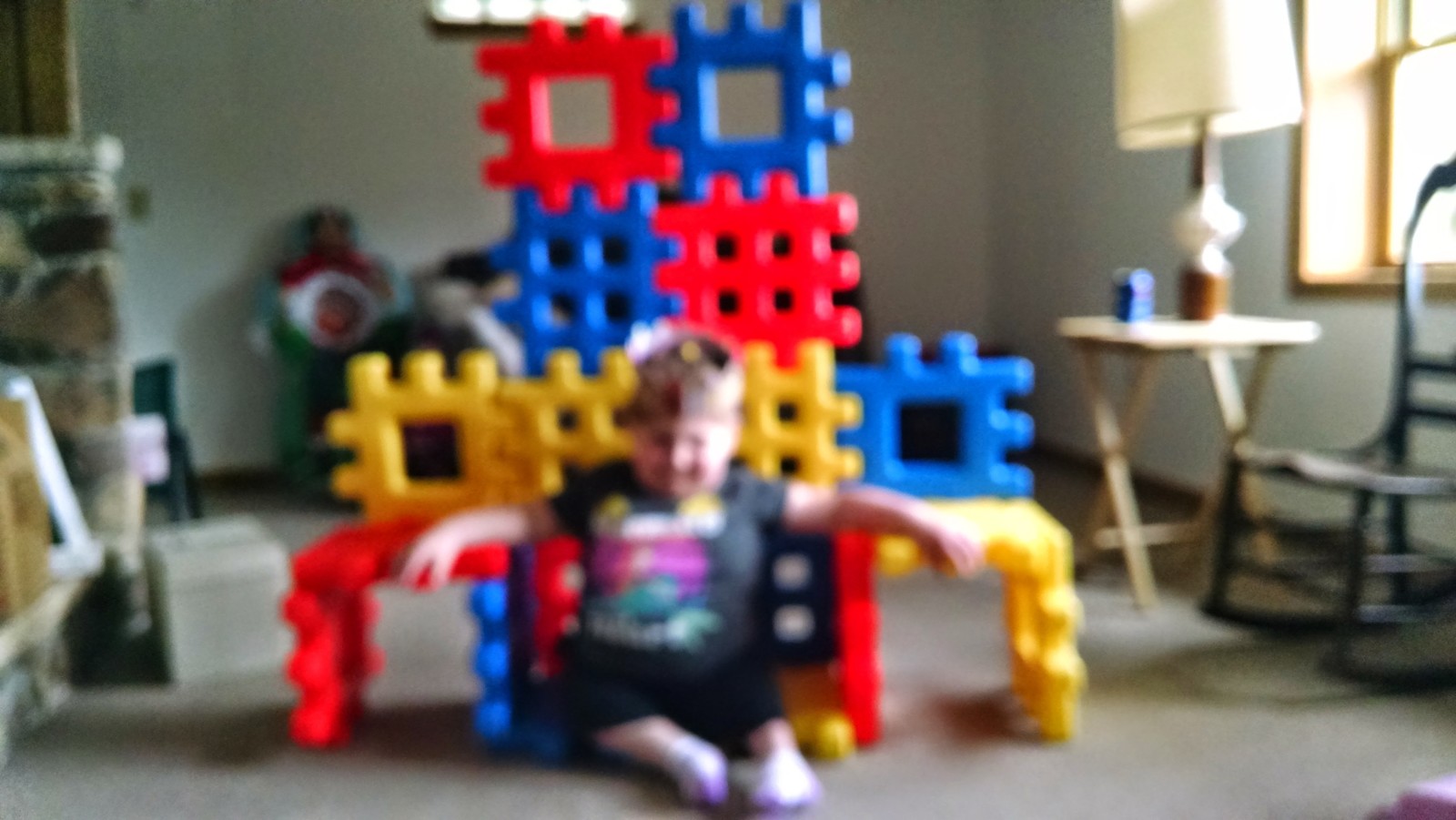 A throne of blocks